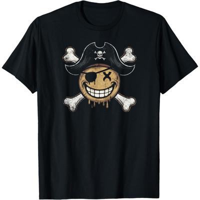 Piraten-T-Shirt mit lächelndem Gesicht und X-Augen