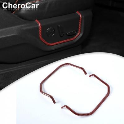 Front Seat Side Adjust Cover Trim Decor Strip For Ford F150 F150 15+ Red Carbon
