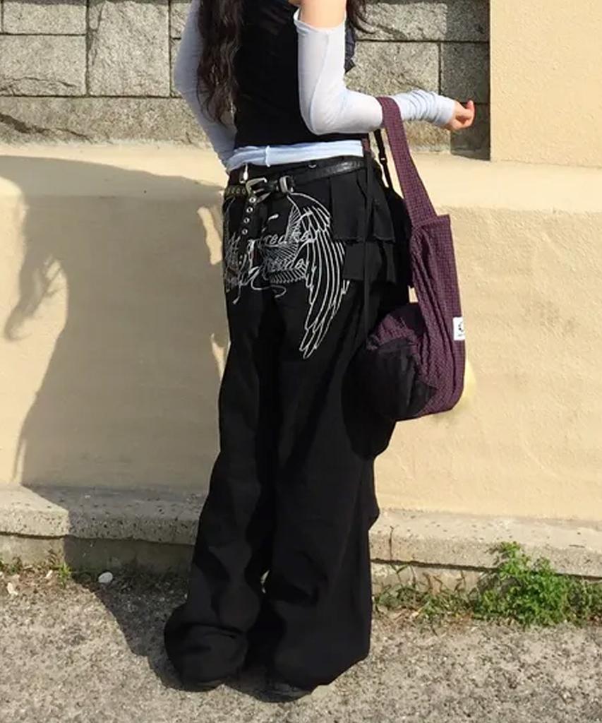 Lougeu Angel Parachute Pants_Black