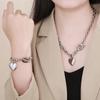 Beautiful Golden Heart Key Necklace Chain Fashionable Elegance And Chic 45 Cm
