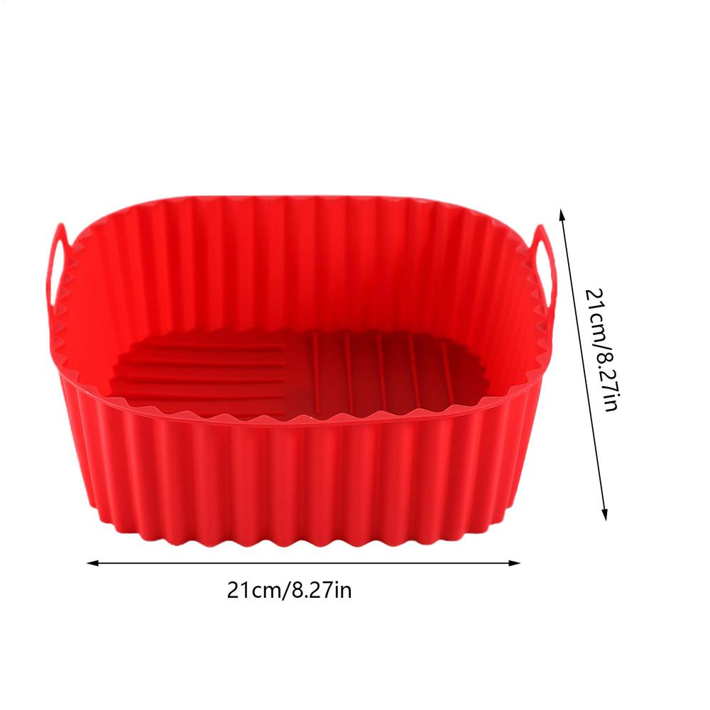 Reusable Square Air Fryer Plate Silicone Air Fryer Liner Kitchen Cookware Non-stick Baking Tray For Cooking Grilling Roasting