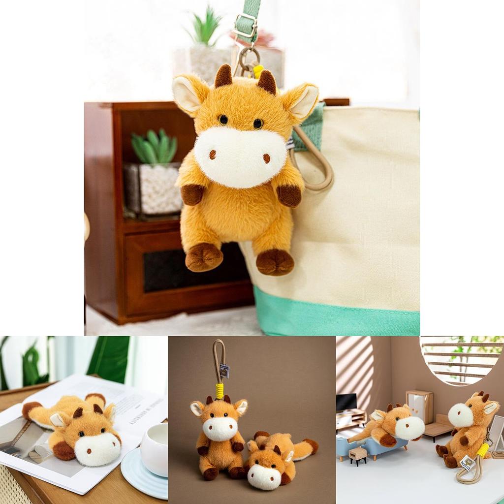 Cartoon Little Cow Plush Pendant With Soft Short Pile For Kids And Gifts