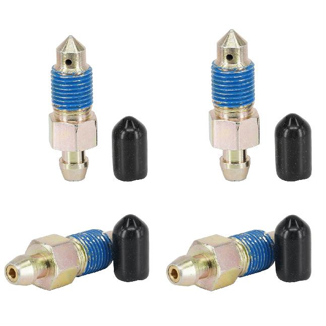 4 PCS Speed Bleeder,Bleeder Valve,Brake Bleeder Screws,Quick Bleeders with Dust Caps M8x1.25-27mm, H9405-4, H9422-4, 105182, 639520
