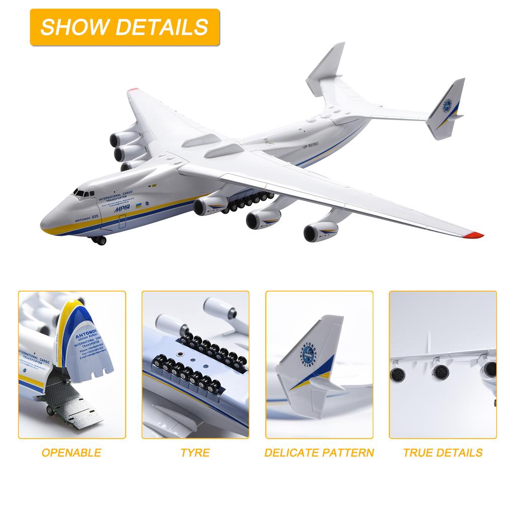 42cm 1/200 Scale Model For Antonov AN-225 AN225 Mriya Transport Aircraft Airplane Resin Plastic Replica Collection Display