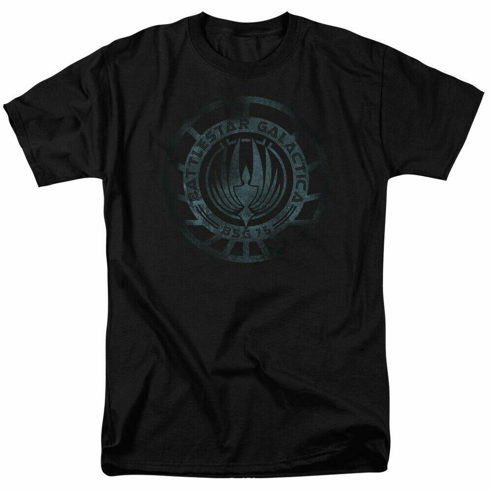 

26 Battlestar Galactica Faded Emblem T Shirt Licensed Sci-Fi TV Show Tee New Black Unisex T-Shirt M