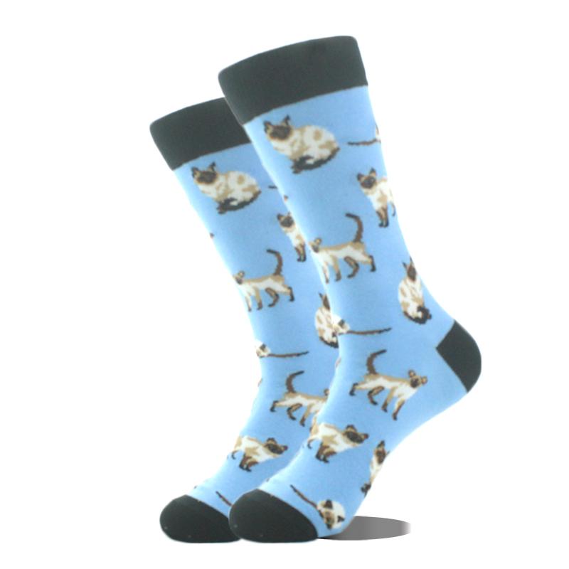 Cool Design Avocado Crew Socks Men Creative Eye Guitar Bus Pattern Sokken Duck Cat Fox Otter Animals Divertidos Chaussette Sox