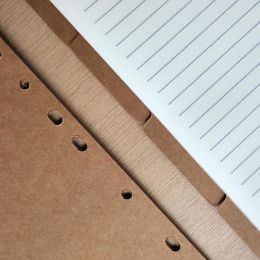 DY.2ten A4 Binder Dividers 11-Holes, Sturdy Kraft Paper Dividers with 5 Tabs for School Office Home, 2 Sets, 10 Paper Index Dividers.