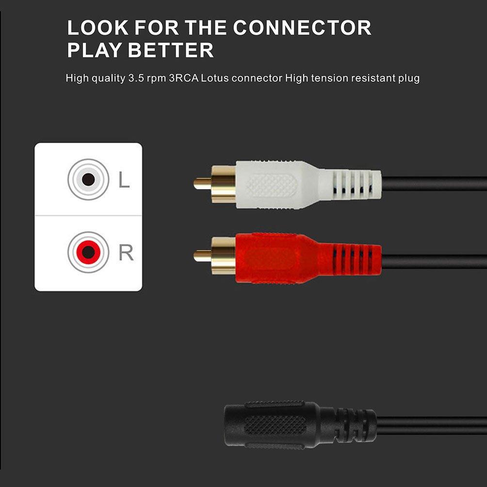 mm to mm RCA AV Camcorder Video Cable Female to 2RCA QiCheng&LYS 3.5 3.5 (3.5 Male)