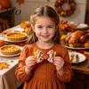 Festival Style Hair Accessories Thanksgiving Turkey Bow Clip for Girls, Decorative Pins, Maple Leaf Pins Double Layer Glitter Clip, Cute Autumn