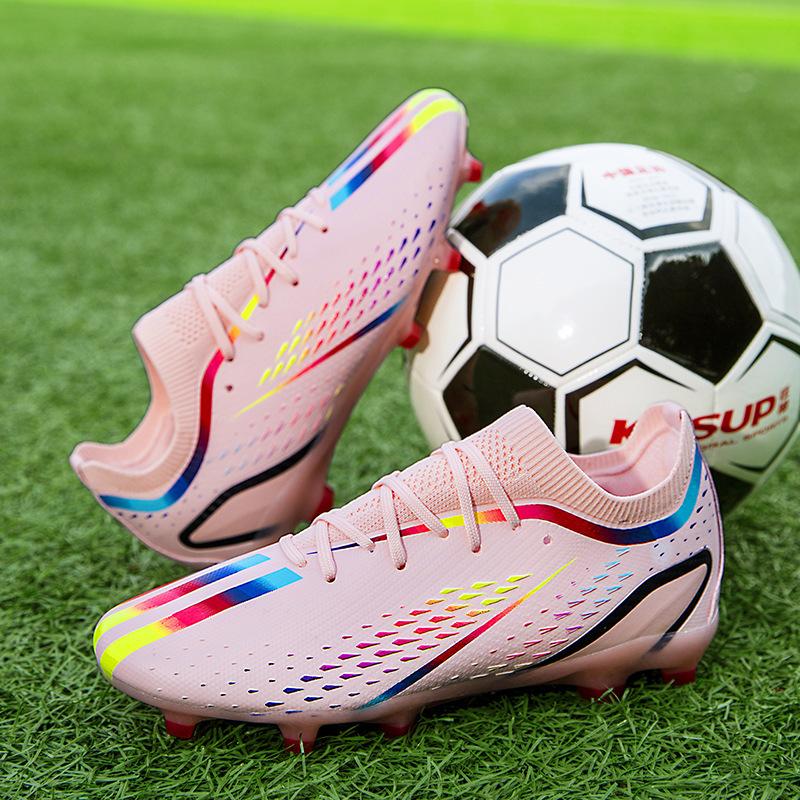 High Quality AG Spike Football Shoes for Kids Men Students Low Top Sports Training Boots Rubber Mesh Insole Customizable