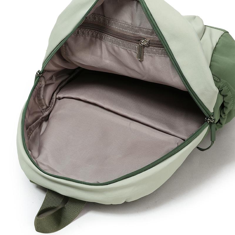 Colorblock Nylon Schulrucksack mit Reißverschlusstasche vorne Lässiger Leichter Tagesrucksack für den täglichen Gebrauch