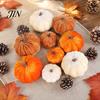 Halloween Party Decoration Ideas Small Velvet Pumpkin Thanksgiving Table Centerpiece, Soft Reusable Decor Items Stuffed for Fall Harvest Farmhouse