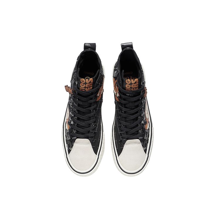 Disney X Li Ning Tigger Classic Casual High-Top Sneakers Men sneakers Black White AGCS333-1