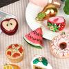 3Pcs Christmas Decorations Creative Hand-Painted Glass Pendant Fun Fruit and Vegetable Shaped Xmas Tree Hanging Ornaments Gifts
