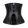 DOKiDOKi Faux Leather Corset (Black) with Lace-Up Top, Perfect for Cosplay, SM, Dominatrix, Bondage, Punk Rock, and More