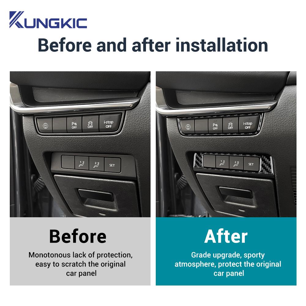 For Mazda 3 Axela BP 2019 2020 2021 2022 2023 2024 2025 Real Soft Carbon Fiber Sticker Car Start Stop Switch Button Accessories