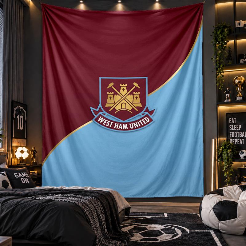Arazzo da Appendere alla Parete Stampa Calcio West Ham United Tessuto per Soggiorno Camera da Letto Decorazione per la Casa