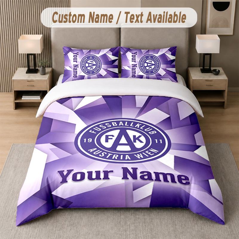 Austria Wien FC Design Bedding Set Custom Text 1 Duvet Cover & 2 Pillow Cases