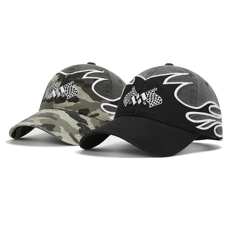 High Street Trendy Baseball Cap Women's Deepened Soft Top Big Head Circumference Flame Cap Men's Street Hip Hop Racing Cap