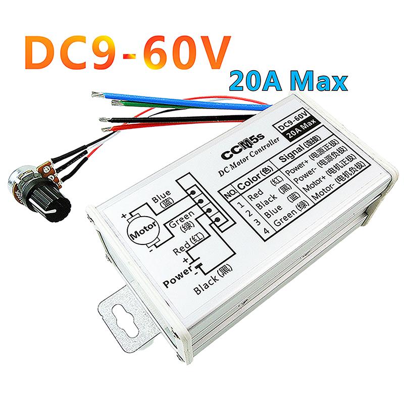 Plynulý regulátor rychlosti DC motoru DC 9V-60V 12V 24V 60V 20A Modulátor šířky pulzu motoru Regulátor PWM regulátor rychlosti