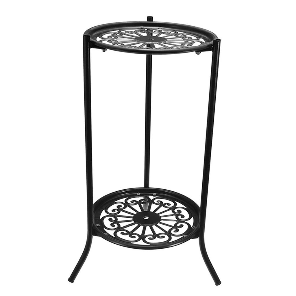 2 Holder Metal Plant Pot Stand Flower Display Shelf Garden Patio Home Outdoor