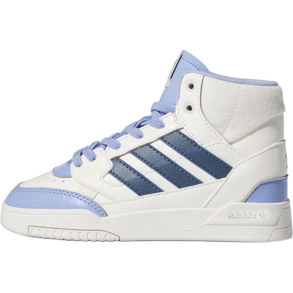 Adidas Originals Drop Step Se Synthetic Leather Elastic Lace Comfortable Versatile Non-Slip High-Top Kids Skate Shoes White Kids Skate Shoes IH2182