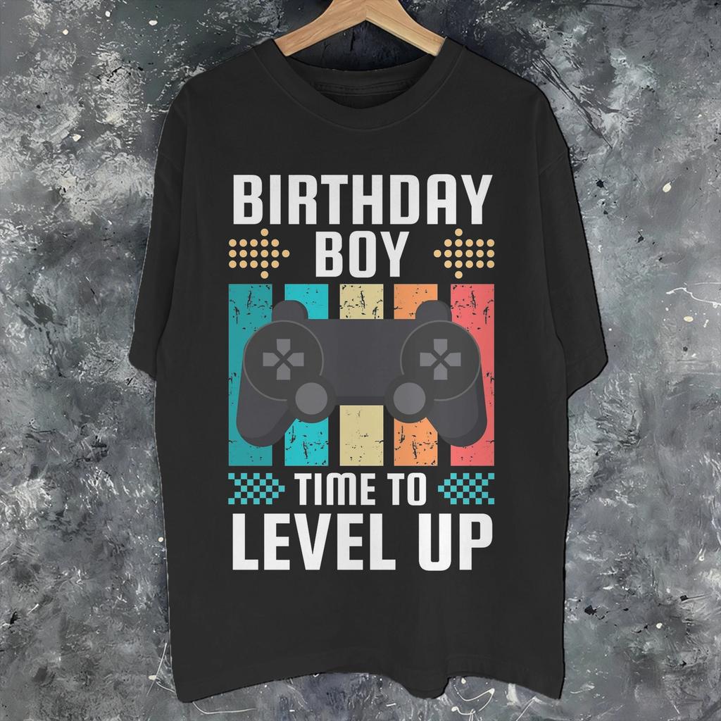 Unisex Wounisex Graphic Print Birthday Boy Time To Level Up T Shirt Tee 100 Cotton Gamer Girl Boy Tshirts Clothes