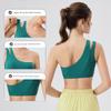 Export One Shoulder Vest Yoga Bra Quick-Drying Shockproof Running Fitness Bra Nude Feel Elastic Sports Underwear Top Women