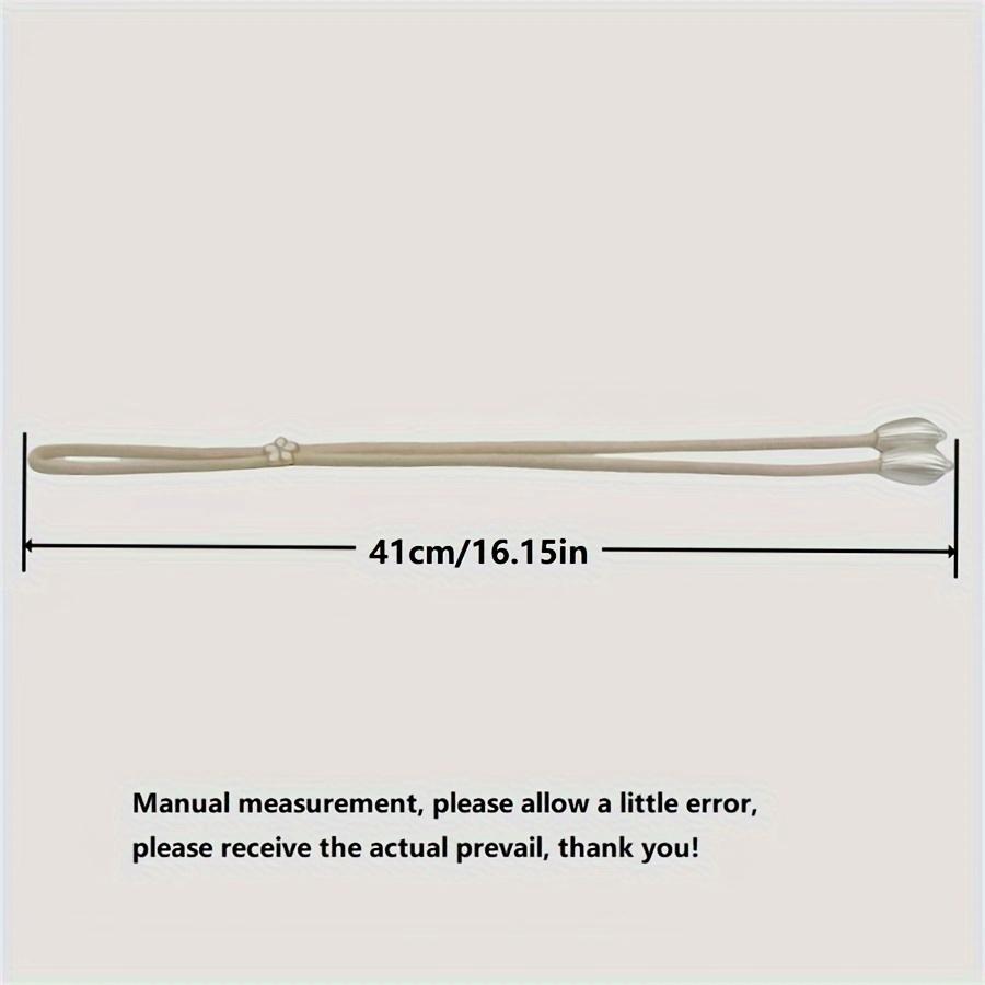 1 Adjustable Hand Braided Curtain Fasteners with Small Metal Drapes - No Punch Size Universal Elastic Curtain Strap