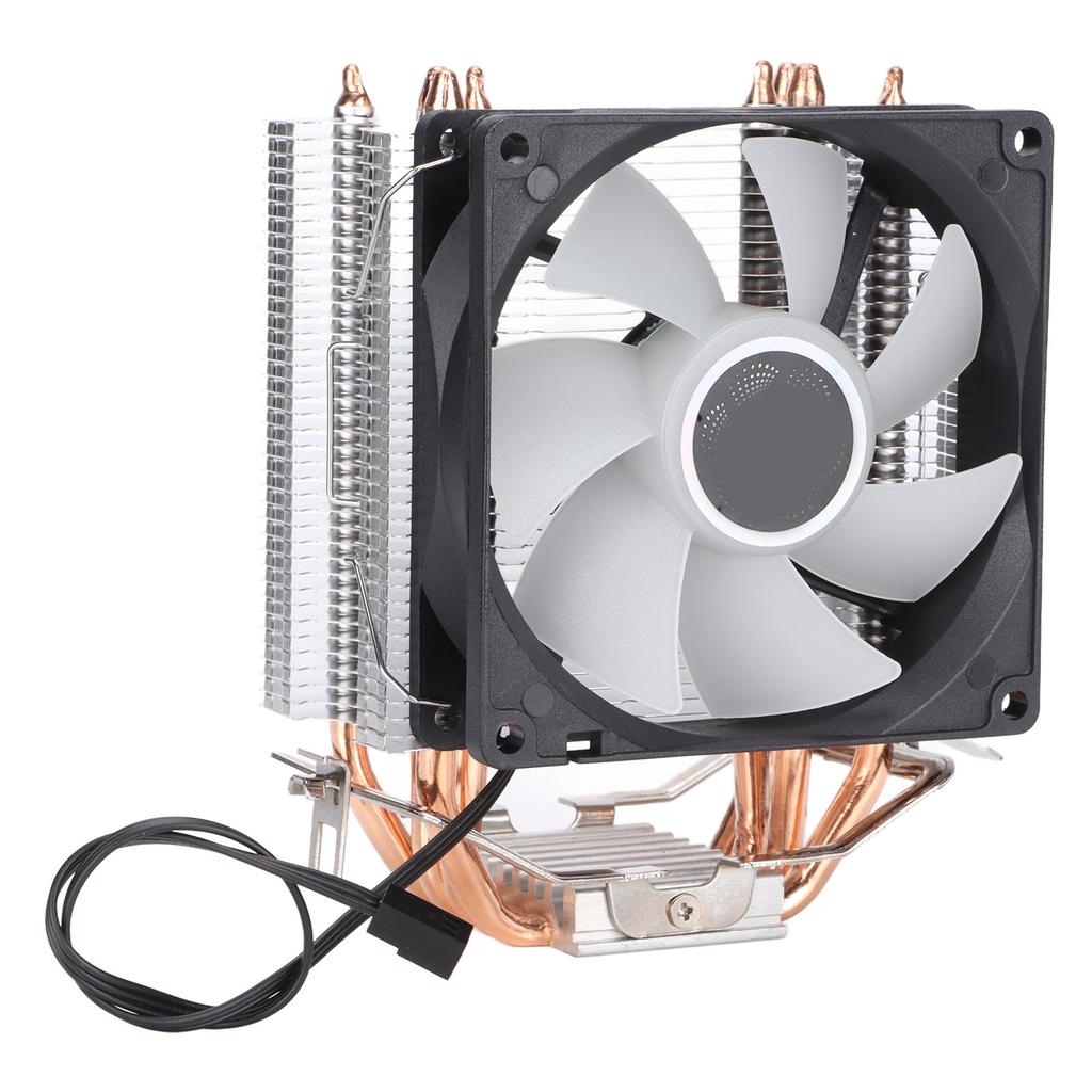 Computer Cpu Cooling Fans RGB 90mm 3pin 4 Heatpipes Noiseless Operation Plug and Play CPU FanSingle