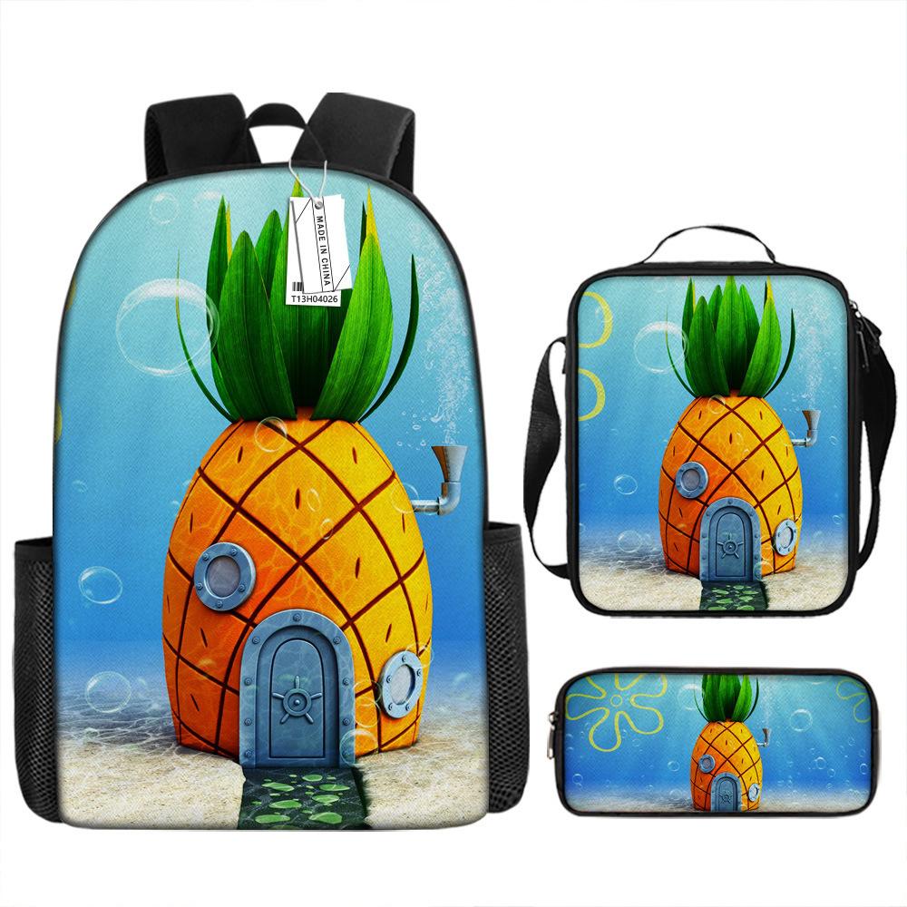 Spongebob Squarepants Children'S School Bag Male And Female Students Backpack Kindergarten Cute Cartoon Backpack Pencil Bag