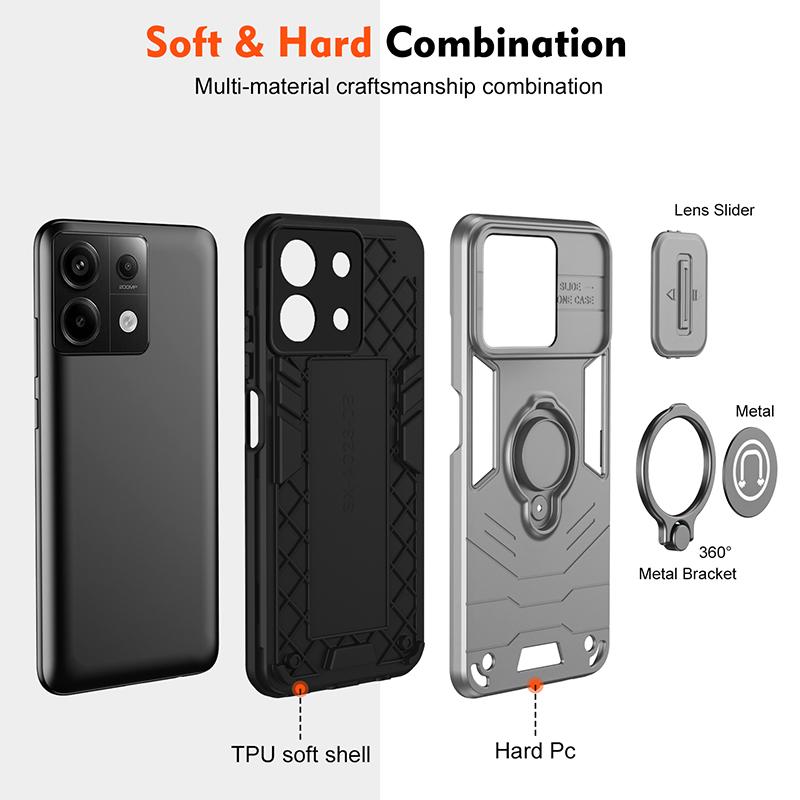 For Redmi Note 13 Military Grade Camera Protection Shockproof Phone Cases For Redmi Note 13 Pro Magnetic Armor Case Coque