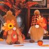 Halloween Pumpkin Harvest Festival Maple Leaf Faceless Doll Gnome Decor Figurine Home Party Display