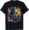 Rock Katze spielt Gitarre Katze Lustige Gitarre Katze Kätzchen T-Shirt