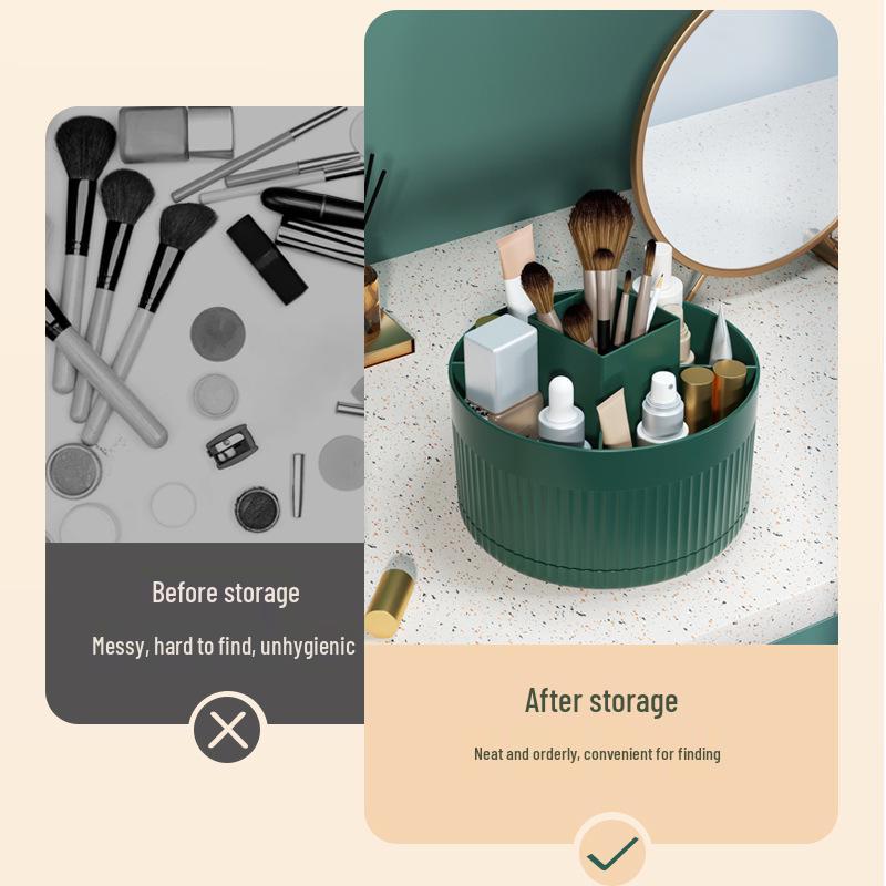 Rotating Makeup Brush and Cosmetics Organizer