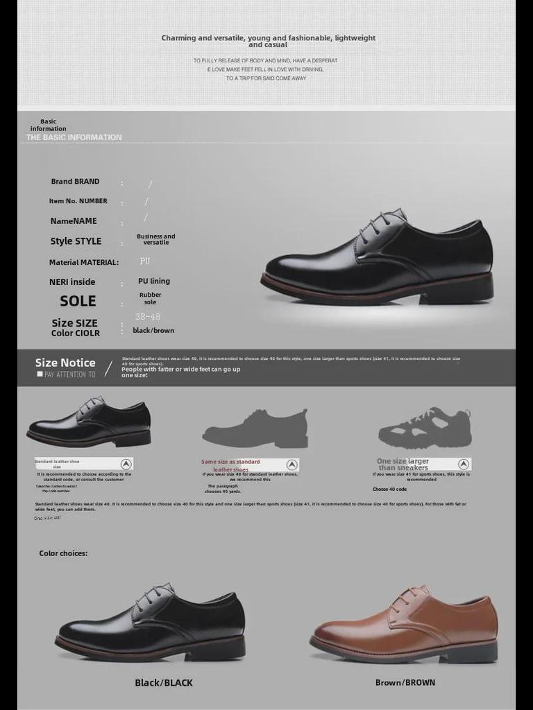 Men's Extra Large Leather Lace-Up Shoes, Sizes 45-48, Casual/Business Formal, Ready for Delivery.
