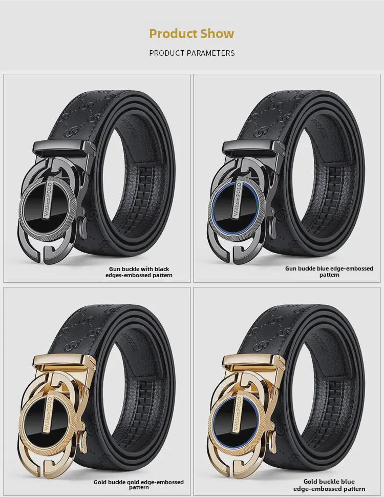 King Paul Men's High-End Genuine Leather Belt - Luxury Fashion Accessory for Young Men