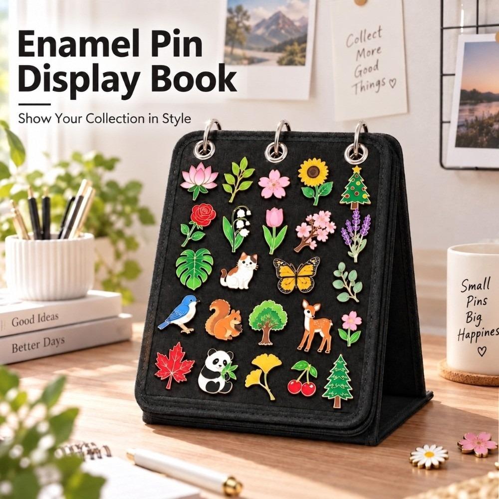 Felt Enamel Pin Display Book Removable Pages Pin Trading Book Badge Brooch Lapel Pin Storage