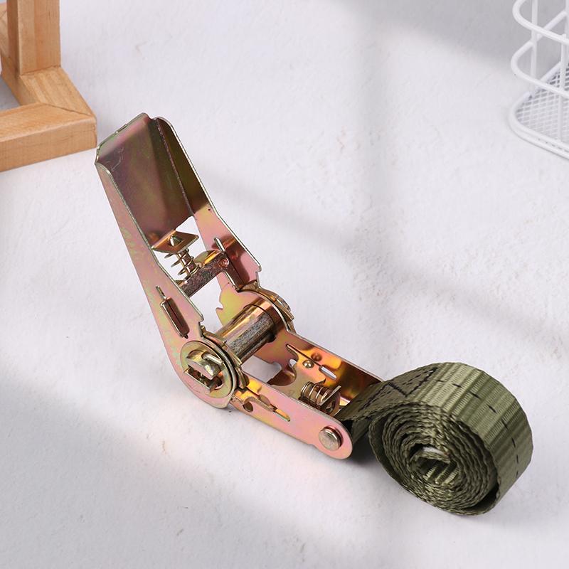 1M Cargo Ratchet Strap With Metal Buckle Adjustable Secure Tie-Down Tensioner Freight Car Fixed Tightener Rope For Luggage Goods