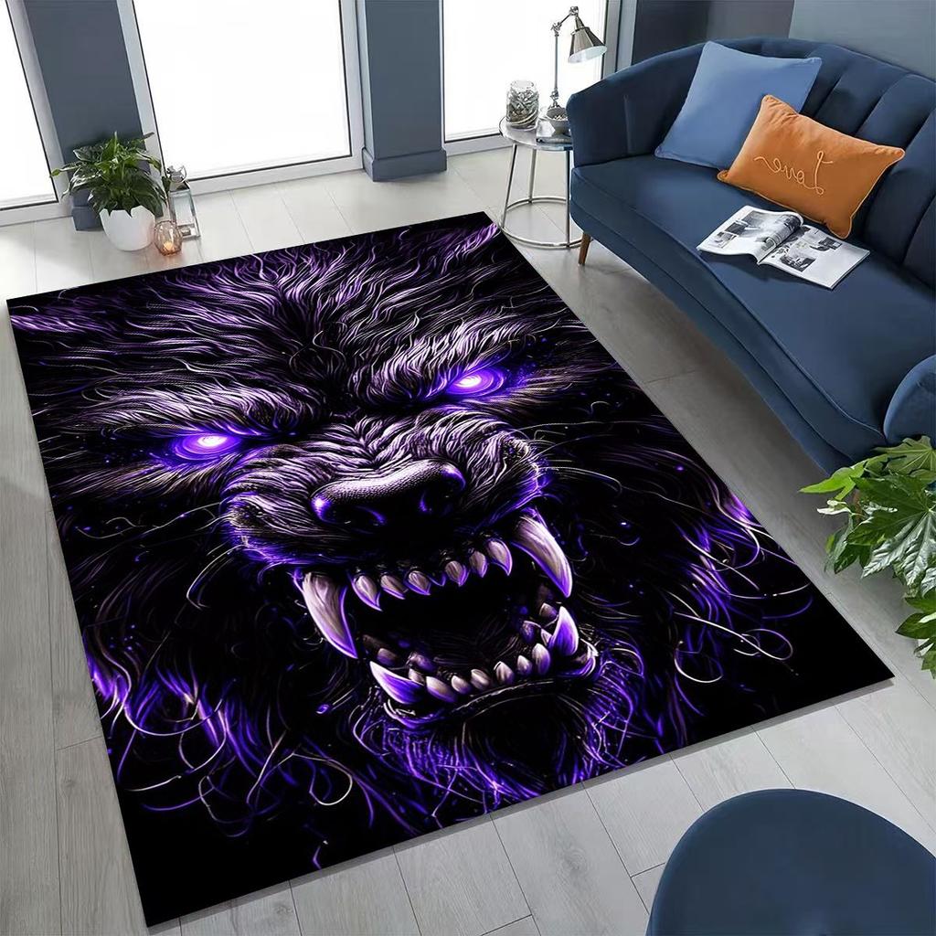Norse Mythology Fenrir Wolf Beast Cartoon Rug for Bedroom Living Room Sofa Home Doormat Decor, Large Kid Play Non-slip Floor Mat
