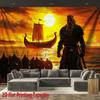 Viking ship at sunset Digital printing polyester wall tapestry suitable for use in living rooms bedrooms offices bars party