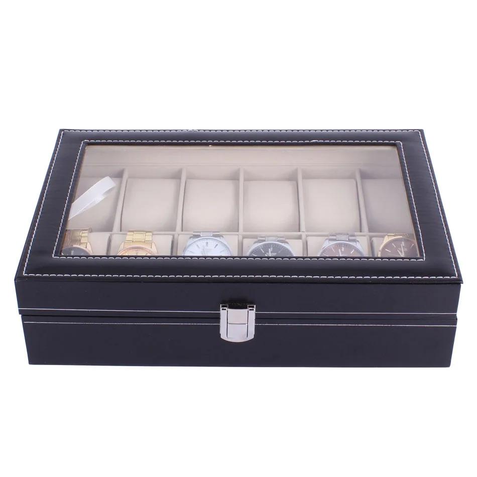 2 Slots Leather Watch Storage Box Men & Women's Jewelry Display Drawer Case Watch Organizer Home Storage Watch Showcase