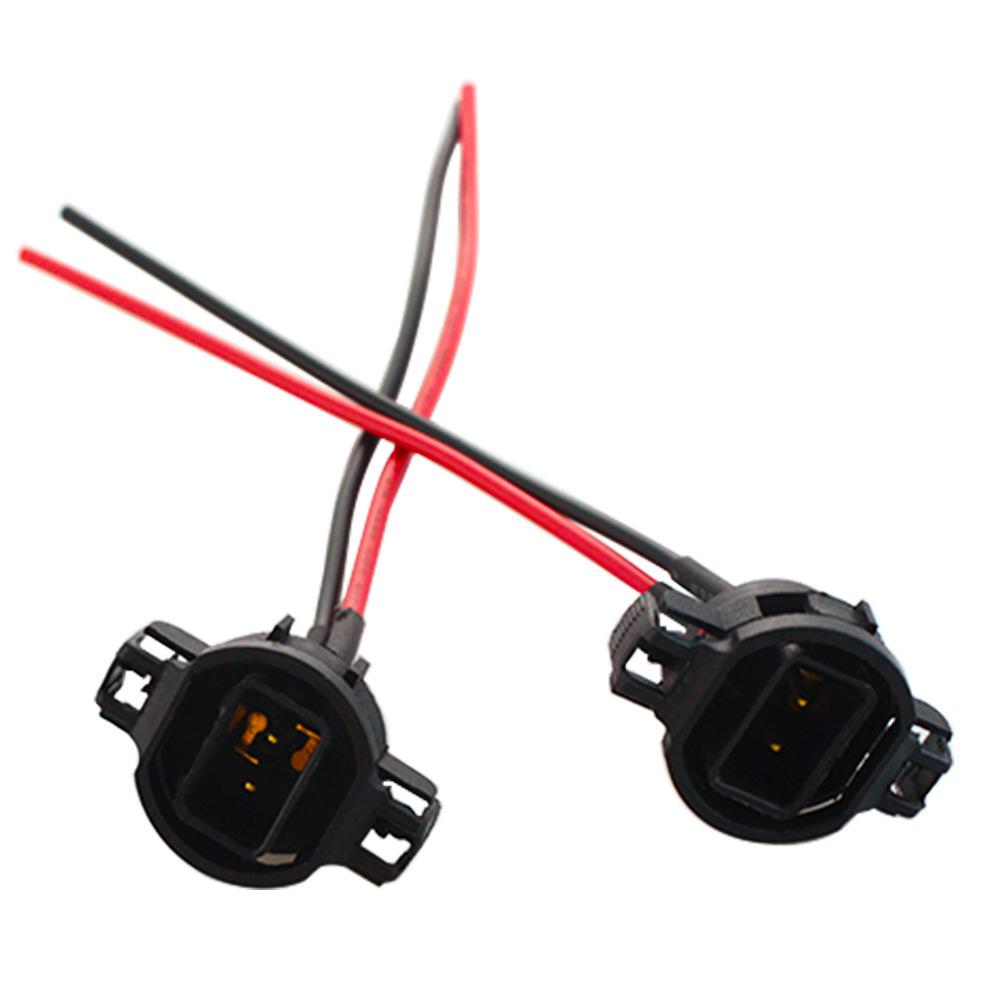 2pcs H16/5202/2504/PSX24W Bulbs Male Connector For Fog Lights Wiring Pigtail Harness