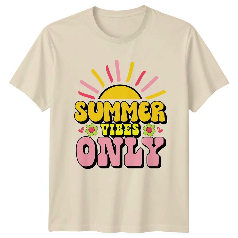 Summer Vibes Only TShirt Retro Groovy Summer Holiday Gift For Him And Her