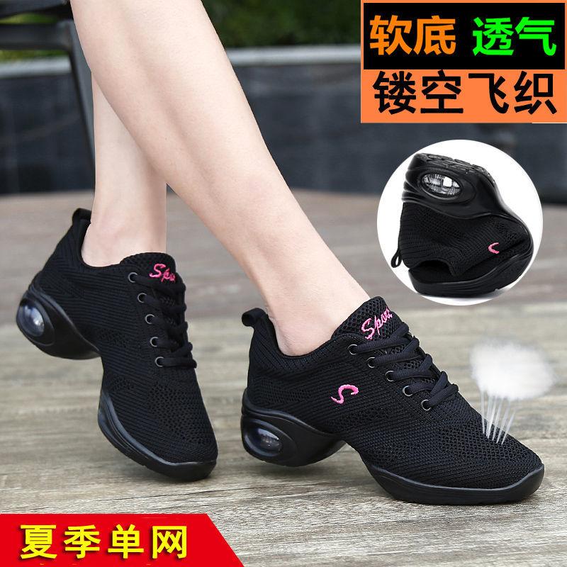 Frühlings- und Sommer-Quadratttanzschuhe, neue Modelle sind auf dem Markt, Tanzschuhe mit weicher Sohle und mittlerem Absatz, atmungsaktive Netz-Tanzschuhe, Matrosen-Tanzmodelle