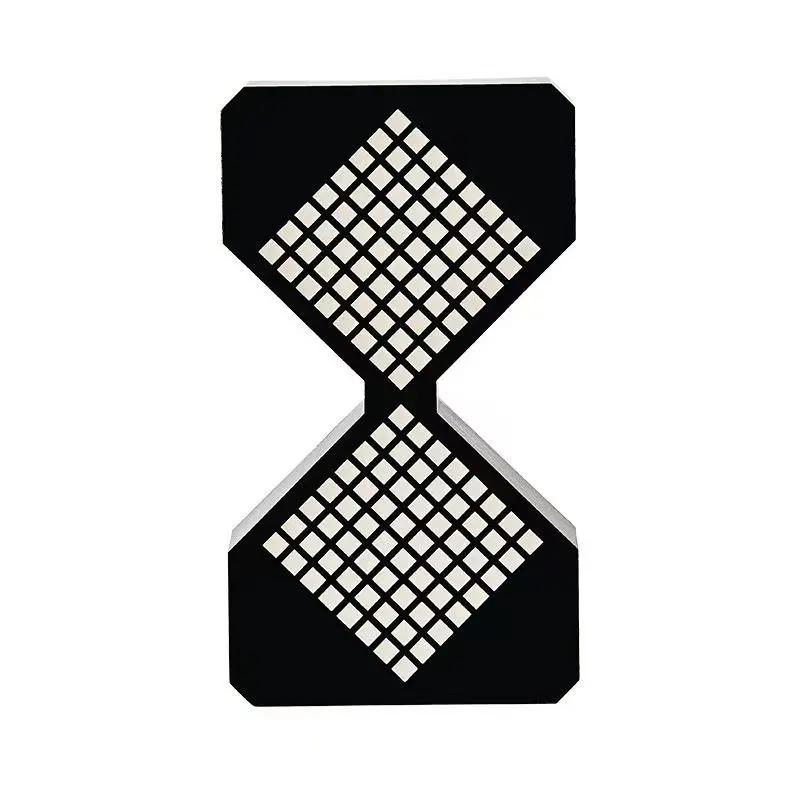 

Digital LED Hourglass, Ambient Light & Timer, Modern Desk Decor for Gaming Room, Office, Birthday Gift White Light чорний