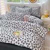 Fashion Duvet Cover Set Korean Ins Style 2024 New Flat Sheet Pillowcase No Filler Kids Adult Bedding Set Twin Queen Bed Linen