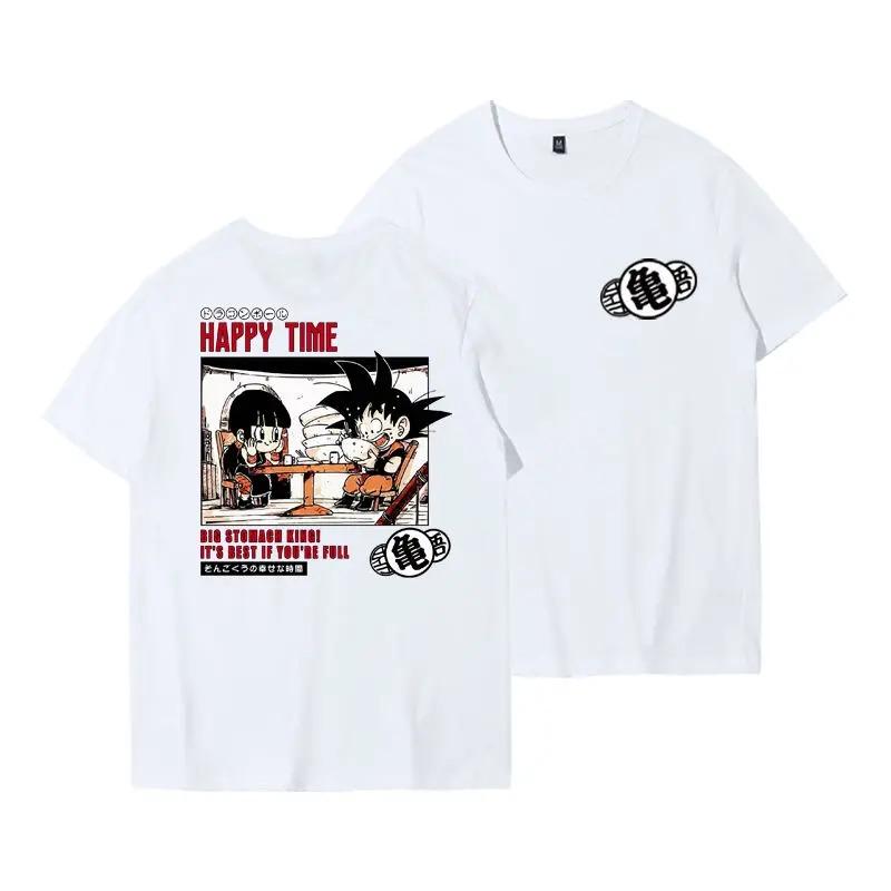 Dragon Ball Son Gohan Birth Commemorative Double-Sided Printed T-Shirt | Kame Symbol Anime Merchandise | Unisex Cotton Casual Short Sleeve Tee