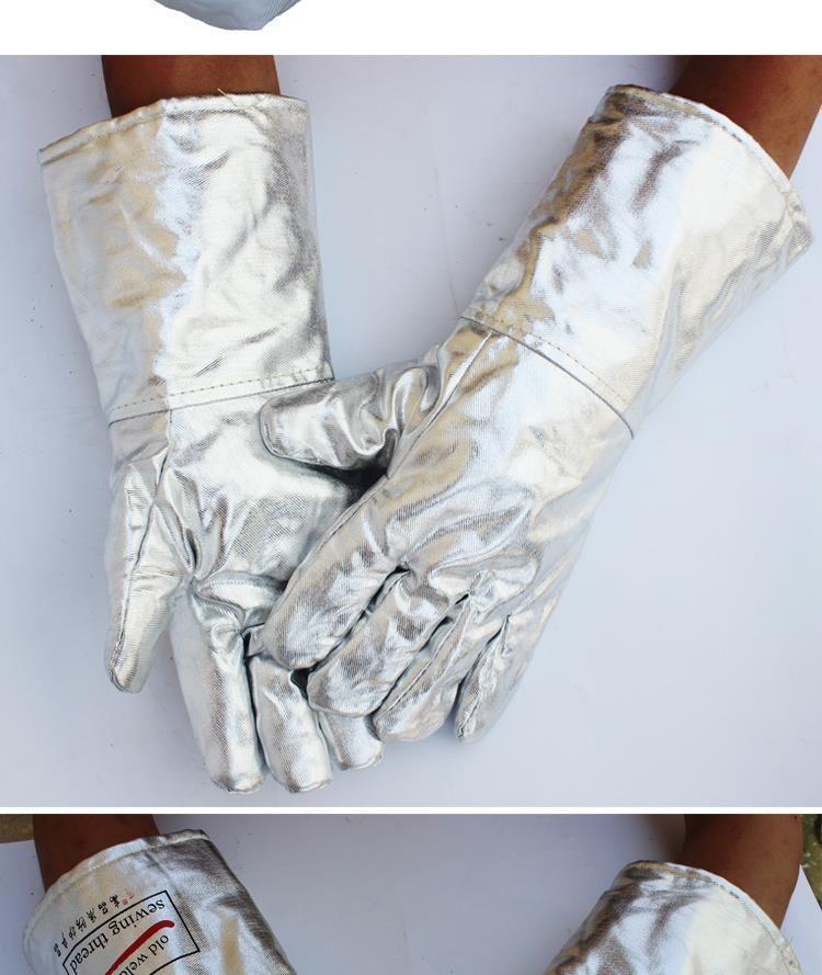 Heat-Resistant Aluminum Foil Gloves for High Temperature and Radiation Protection