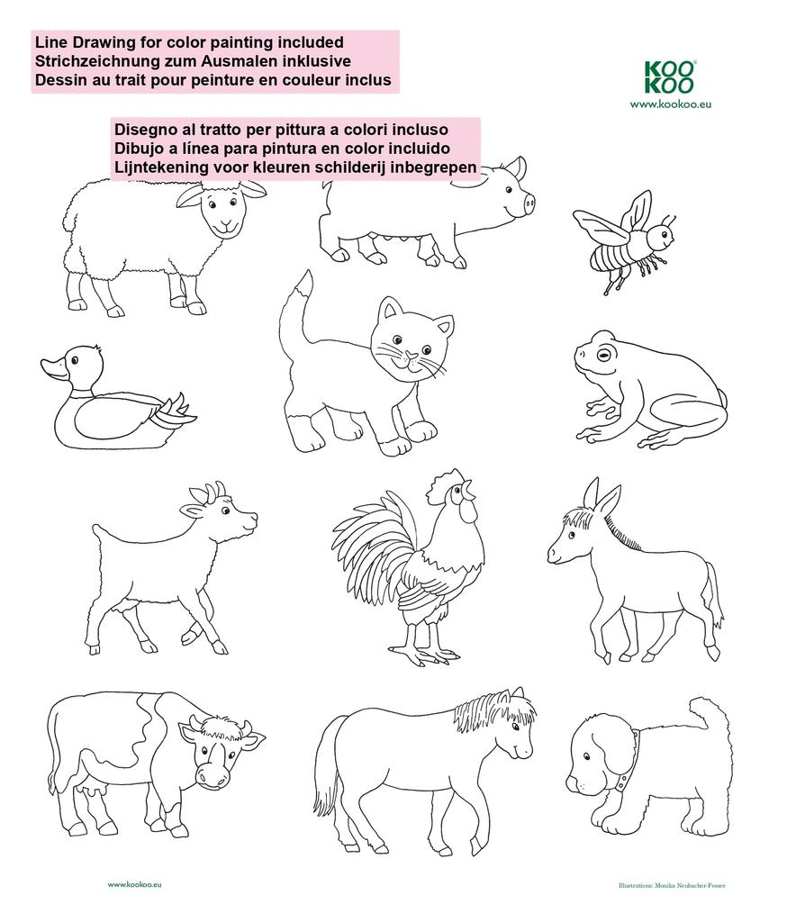 KOOKOO Kids World Yellow Animal Sounds Wall Clock with 12 Farm Animals Telling Time, Cute Wall Clock, Perfect for Kids' Rooms, Soothing Sounds